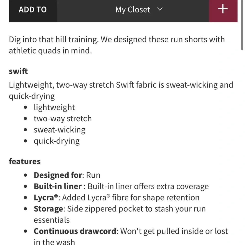 lululemon white tracker shorts